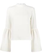 Rejina Pyo Marta Blouse With Bell Split Sleeves - Nude & Neutrals