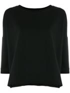 Snobby Sheep Cropped Sleeves Sweatshirt - Black