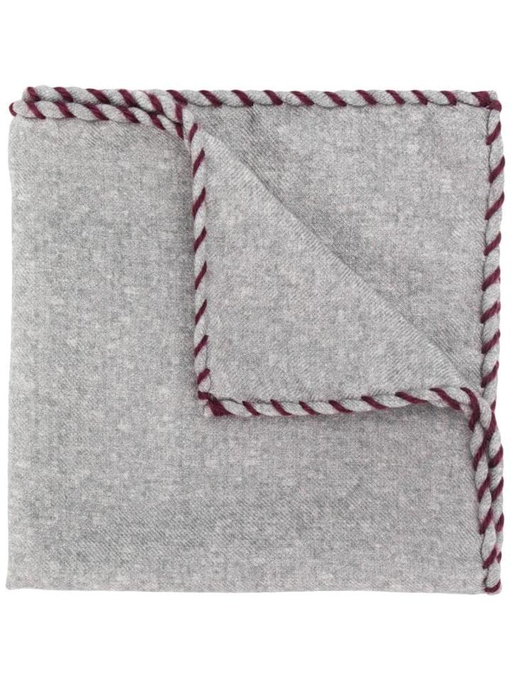 Brunello Cucinelli Contrast Stitch Neckerchief - Grey