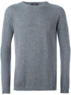 Roberto Collina Cashmere Round Neck Pullover, Men's, Size: 50, Grey, Cashmere