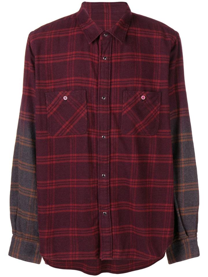 Sacai Two-tone Checked Shirt - Red