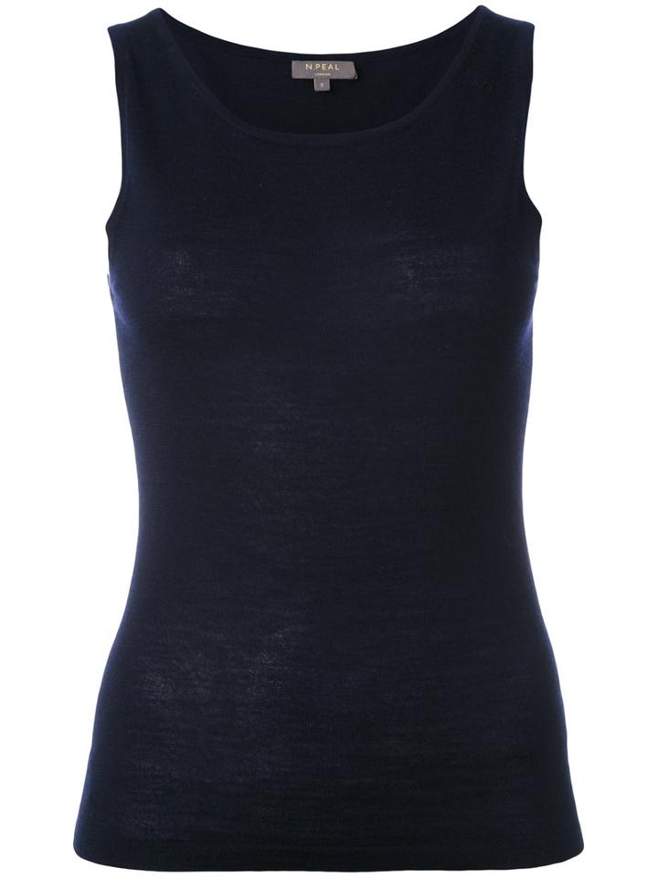 N.peal Super Fine Shell Top, Women's, Size: Large, Blue, Cashmere