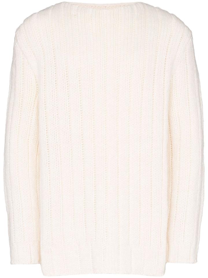 Raf Simons Xanthophobic-print Knitted Jumper - White