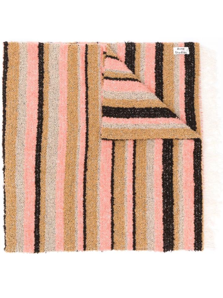 Acne Studios Striped Boucle Scarf - Neutrals