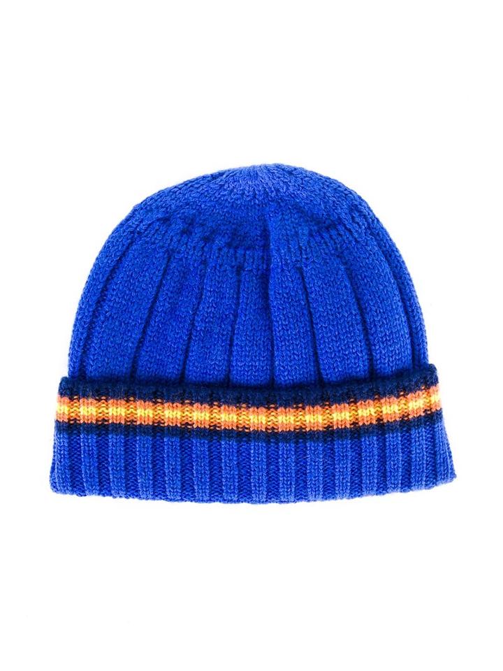 K Way Kids 'brice' Stripe Beanie, Boy's, Size: 54 Cm, Blue