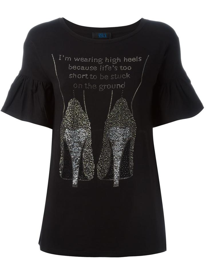 Twin-set Jeans Flared Sleeve Embellished T-shirt