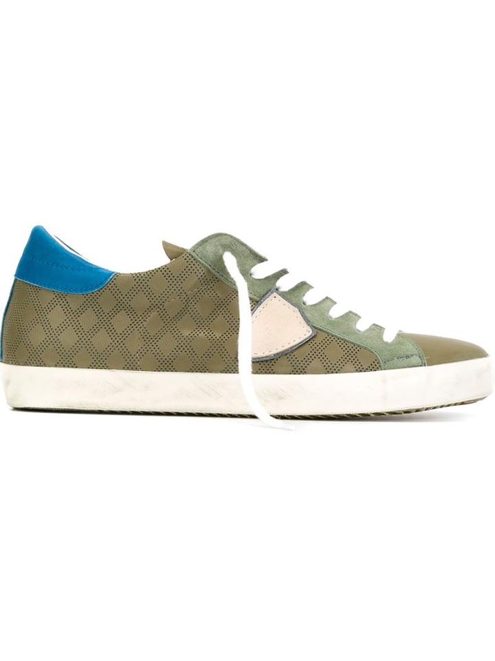 Philippe Model Perfore Sneakers, Men's, Size: 42, Black, Calf Leather/suede/leather/rubber