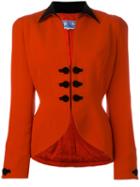 Thierry Mugler Vintage Fitted Blazer, Women's, Size: 38, Red