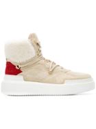 Buscemi Shearling Cuff High-top Sneakers - Nude & Neutrals