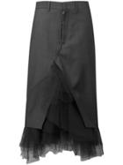 Junya Watanabe Tulle Panel Midi Skirt - Grey