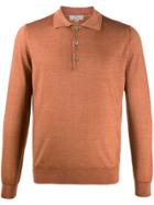 Canali Long Sleeve Polo Shirt - Brown