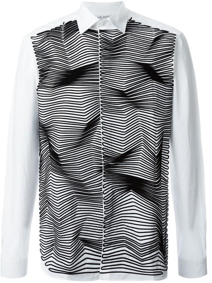 Neil Barrett Zig-zag Applique Shirt