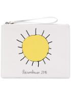 Christopher Kane - Printed Sun Clutch - Women - Cotton/calf Leather - One Size, White, Cotton/calf Leather