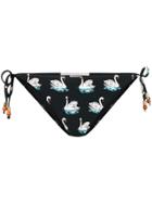 Stella Mccartney Adjustable Swan Bikini Briefs - Black