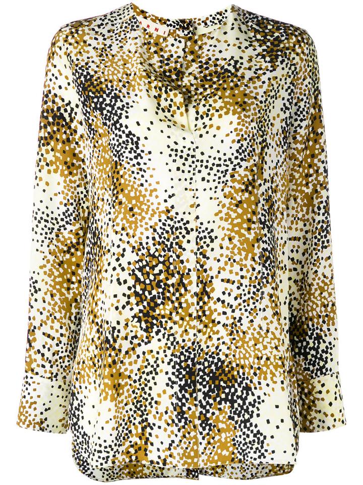 Marni - Haze Print Blouse - Women - Silk - 42, Women's, Nude/neutrals, Silk
