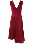Egrey Belted Knit Dress - Red
