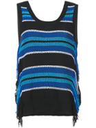 Derek Lam 10 Crosby Sleeveless Knit Top With Fringe - Blue