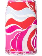 Emilio Pucci Abstract Print Straight Skirt - Red