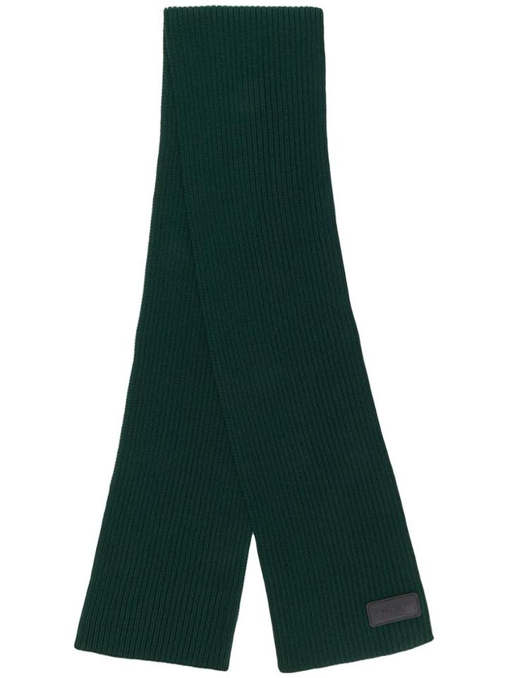 Prada Ribbed Scarf - Green