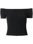 Stussy Off Shoulder Cropped Top - Black