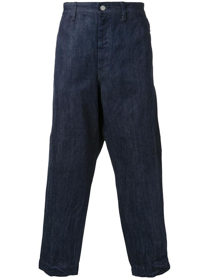 Gold Wide Jeans, Men's, Size: Medium, Blue, Cotton