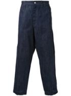 Gold Wide Jeans, Men's, Size: Medium, Blue, Cotton