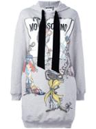 Moschino Rat-a-porter Hoodie Dress, Women's, Size: 36, Grey, Cotton/silk