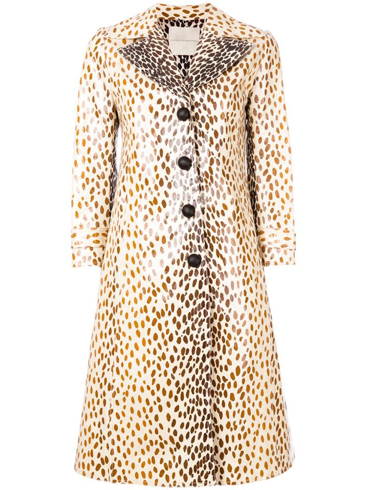 Marco De Vincenzo Leopard Print Coat - Multicolour