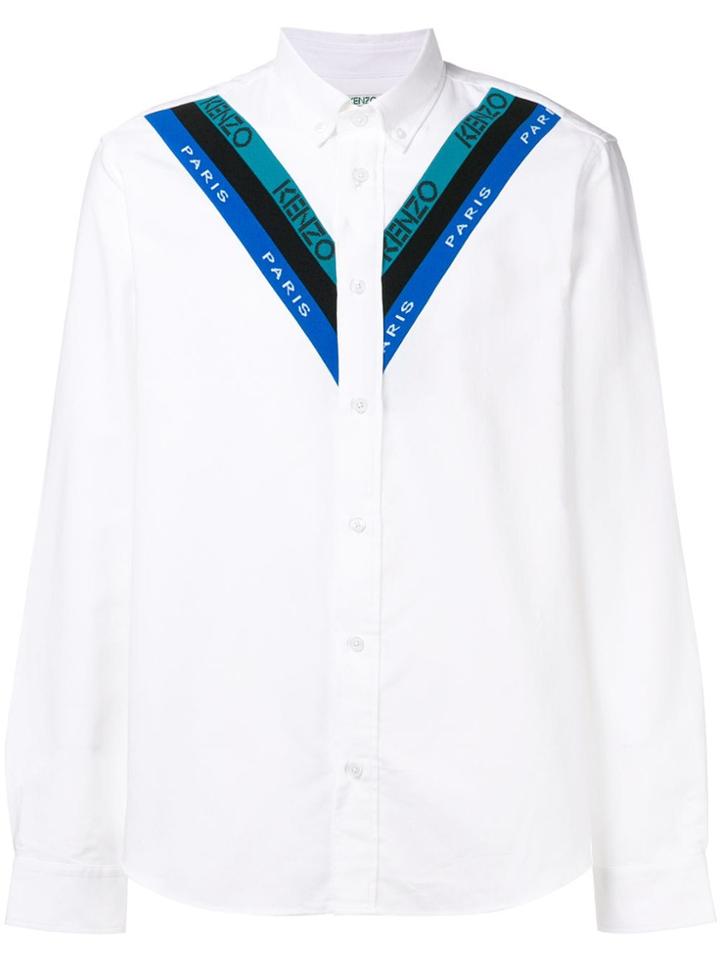 Kenzo Branded Panel Button-down Shirt - White