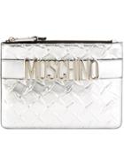 Moschino Embossed Logo Plaque Clutch