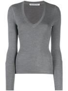 T By Alexander Wang Fitted V Top - Grey
