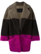 Blancha Striped Coat, Women's, Size: 42, Nude/neutrals, Sheep Skin/shearling
