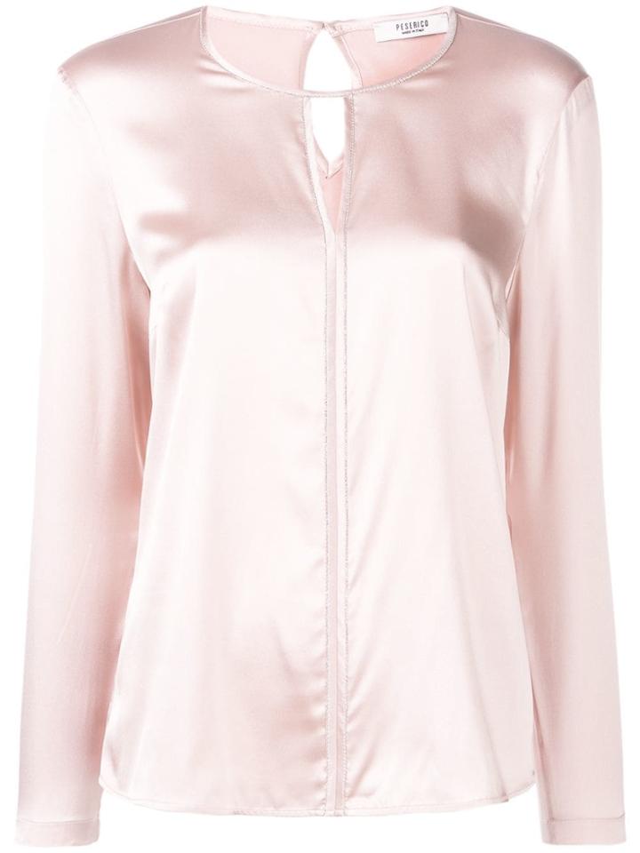 Peserico Bead Trim Blouse - Pink & Purple