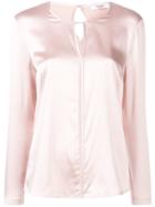 Peserico Bead Trim Blouse - Pink & Purple