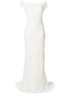 Olvi S Off Shoulder Bridal Gown - Nude & Neutrals