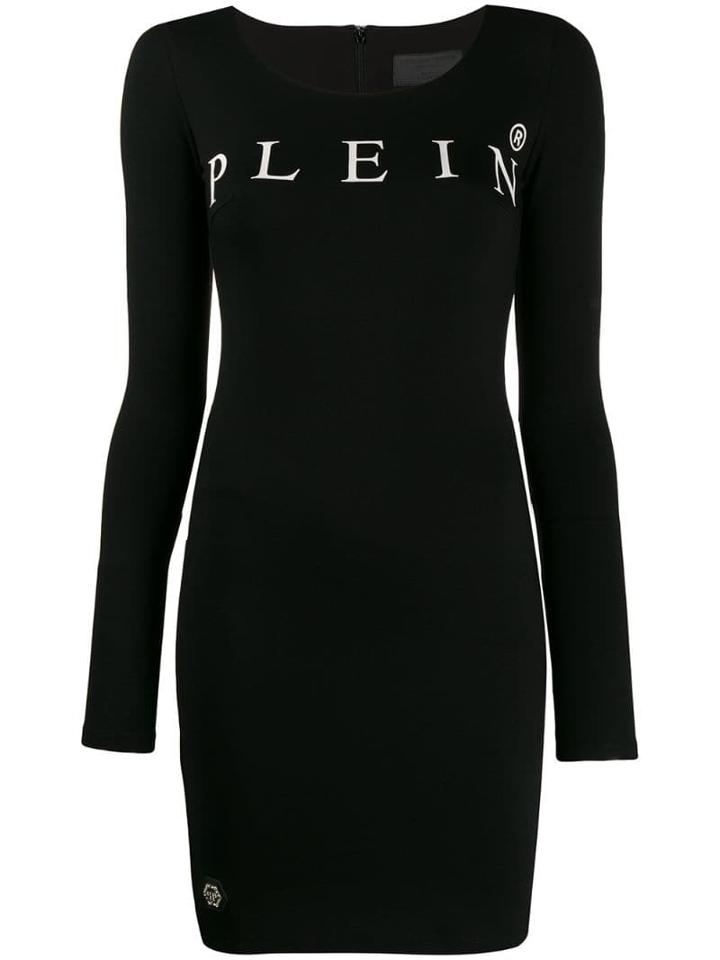 Philipp Plein Logo Print Mini Dress - Black
