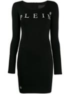 Philipp Plein Logo Print Mini Dress - Black