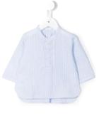 Il Gufo - Striped Grandad Collar Shirt - Kids - Cotton/linen/flax - 24 Mth, Blue