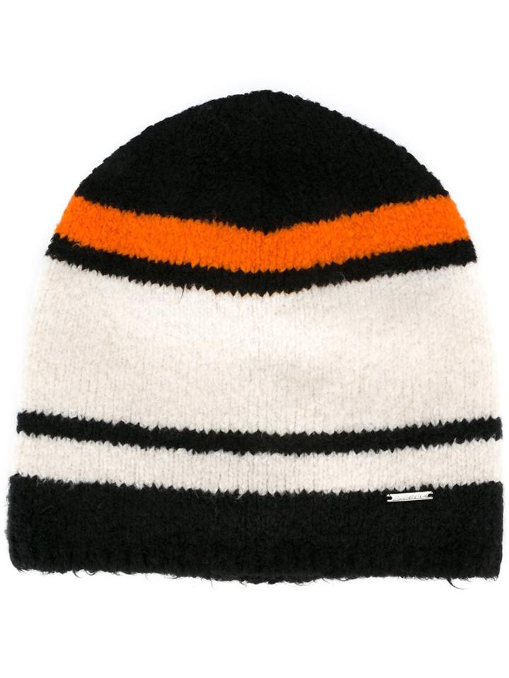 Diesel Striped Hat, Adult Unisex, Black, Cotton/nylon/spandex/elastane