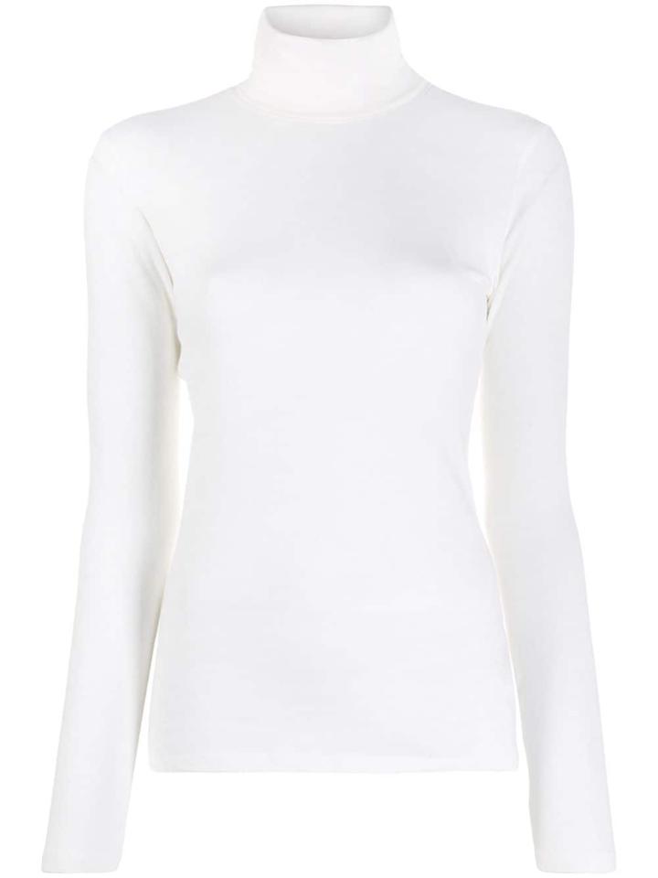 Majestic Filatures Knitted Turtle Neck Top - White