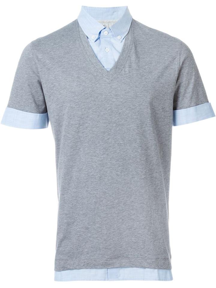 Brunello Cucinelli Button Down Collar Layered Shirt
