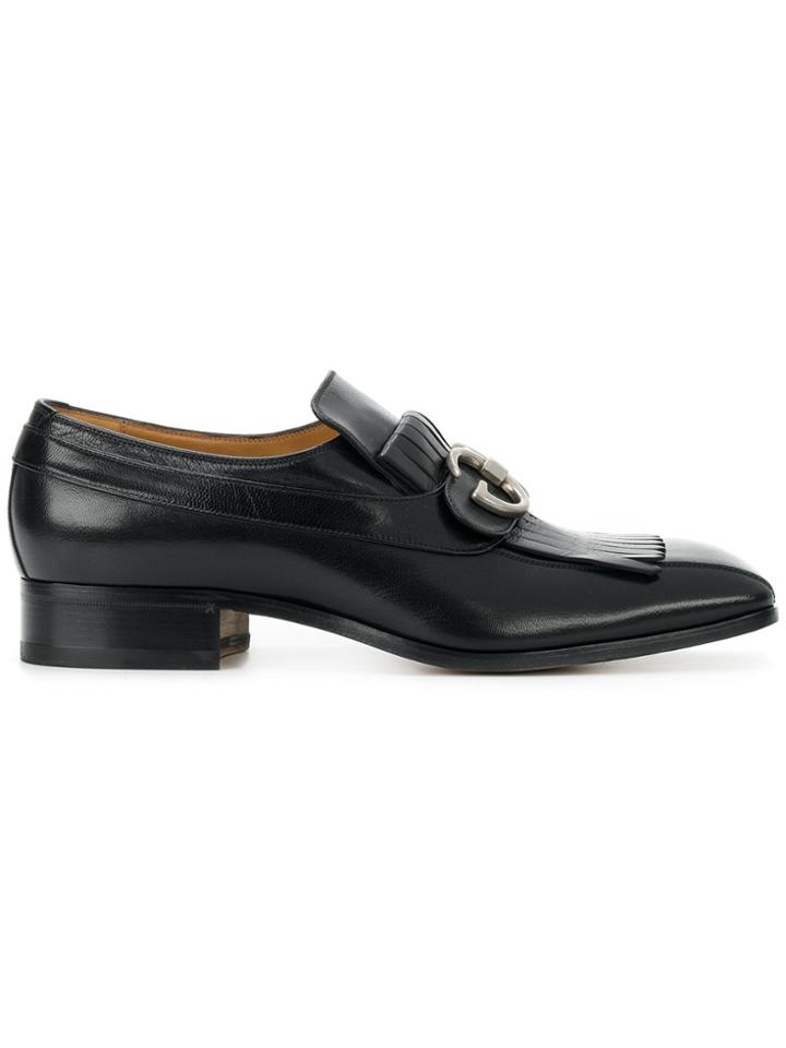 Gucci Novel Fringed Loafers - Black