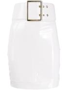 Elisabetta Franchi Fitted Belted Skirt - White