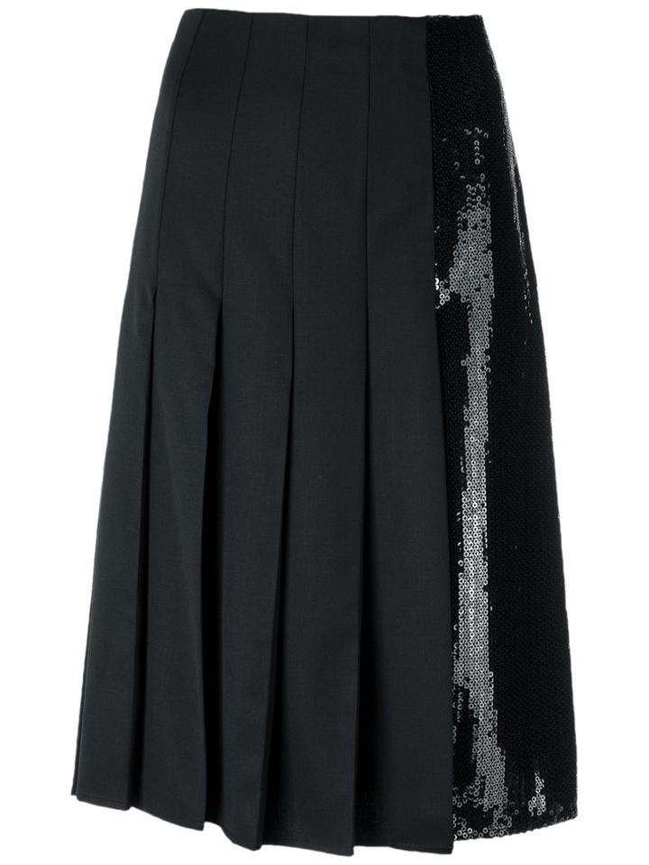 Reinaldo Lourenço - Pleated Skirt - Women - Wool - 44, Black, Wool