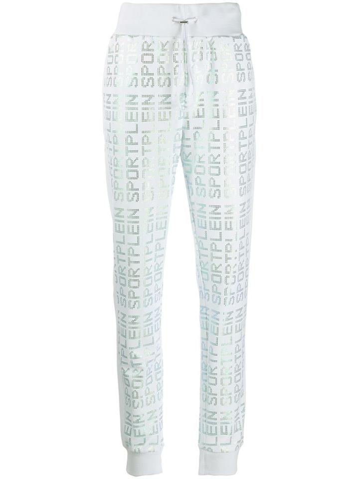 Plein Sport Logo Print Track Pants - White