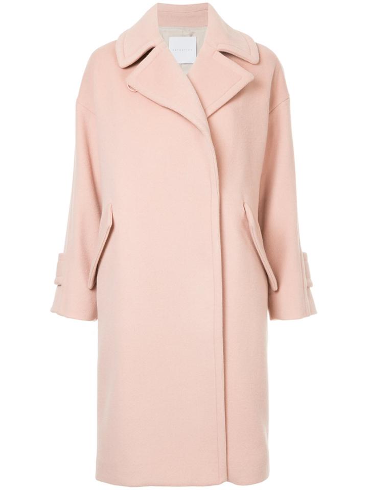 Estnation Oversized Double-breasted Coat - Pink & Purple