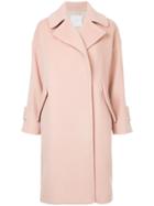 Estnation Oversized Double-breasted Coat - Pink & Purple
