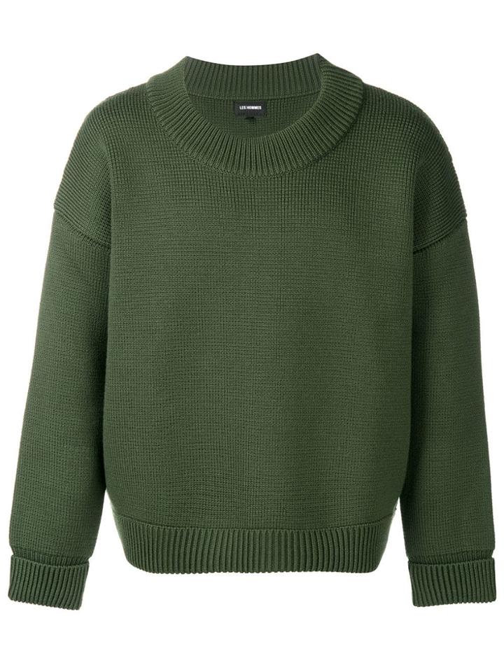 Les Hommes Knitted Loose Sweater - Green