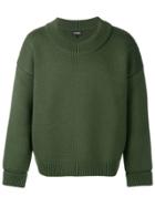 Les Hommes Knitted Loose Sweater - Green