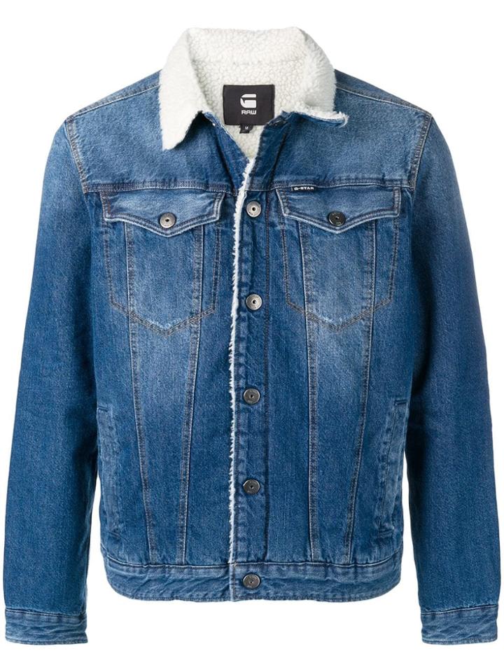 G-star Raw Research Wool Lined Denim Jacket - Blue